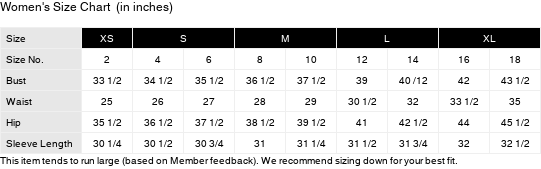 Product size guide