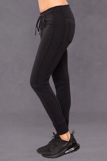 Women | Drawstring Jean Sweat Jogger | Black