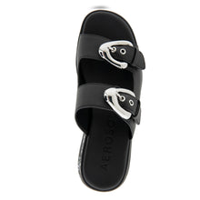 Faith Sandal Flatform | Black Faux Calf