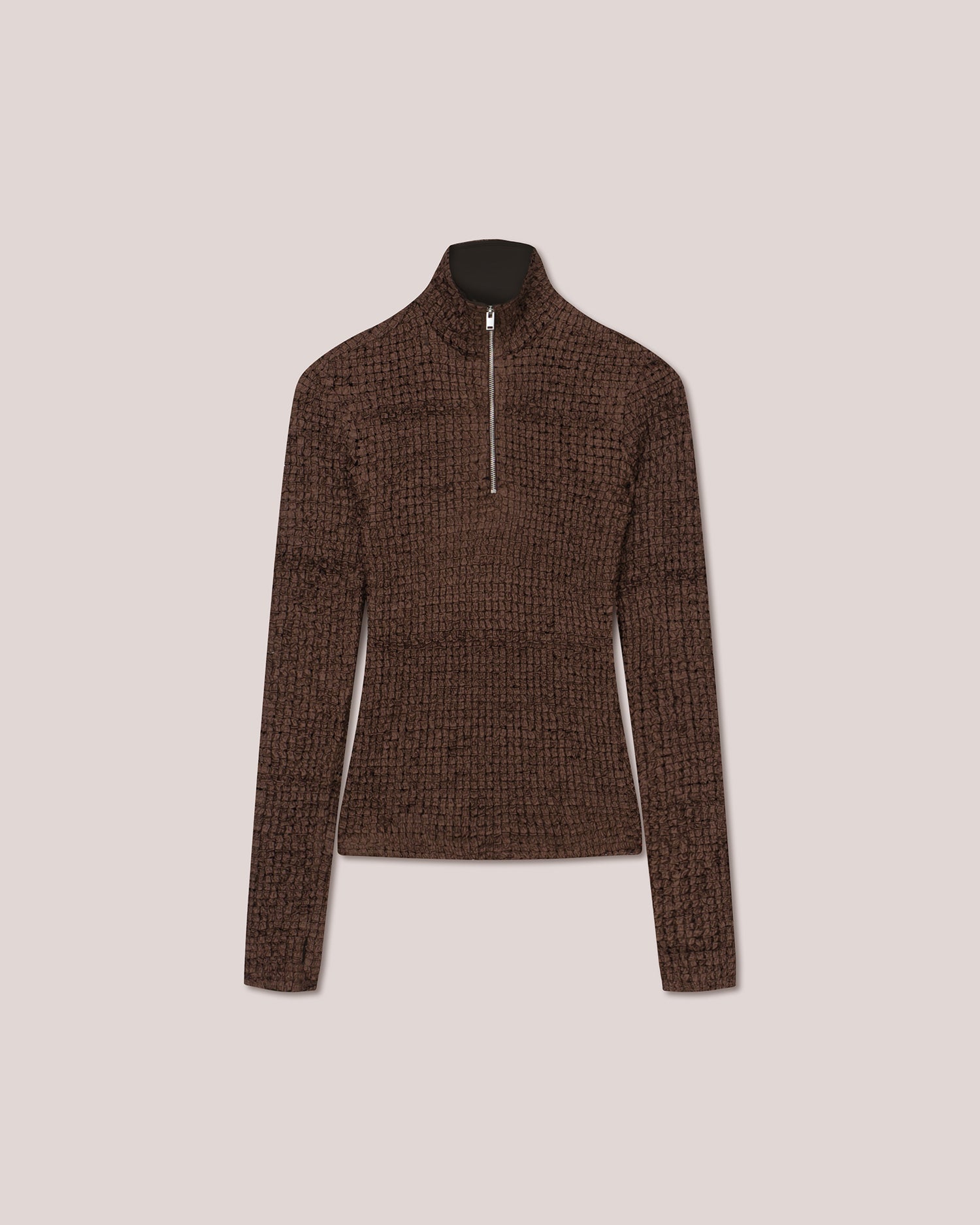 Flora Funnel Neck Top | Brown