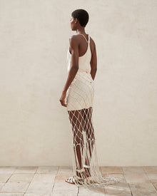 Womens | Boheme Macrame Skirt | Ecru