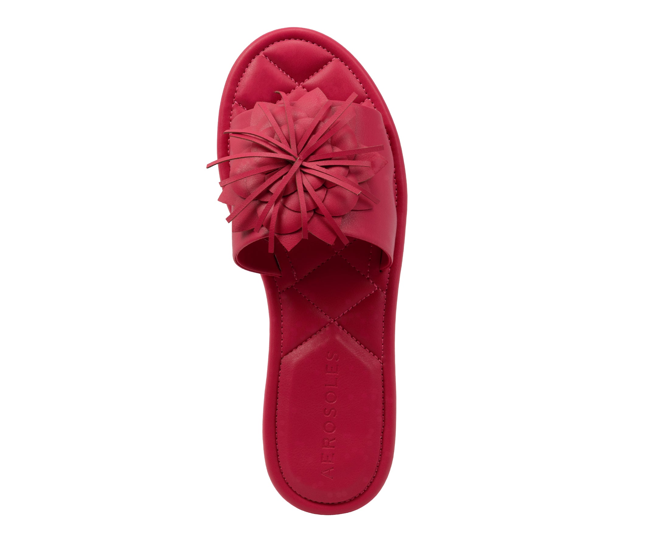 Begonia Sandal Flat | Magenta Faux Nappa