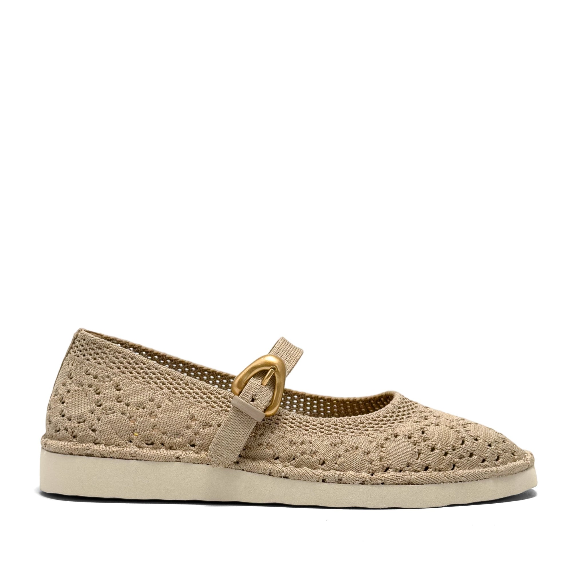 Tamika Casual Flat | Linen/Natural Lace