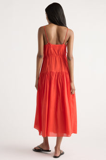 Isilda | Dalia Tie-Waist Tiered Organic Cotton Dress in Size Extra Small