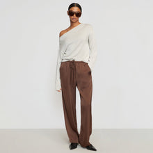 Luisa | Dana Stretch-Waist Satin Pant in Size Medium