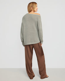 Joanna | Dana Stretch-Waist Satin Pant in Size Small