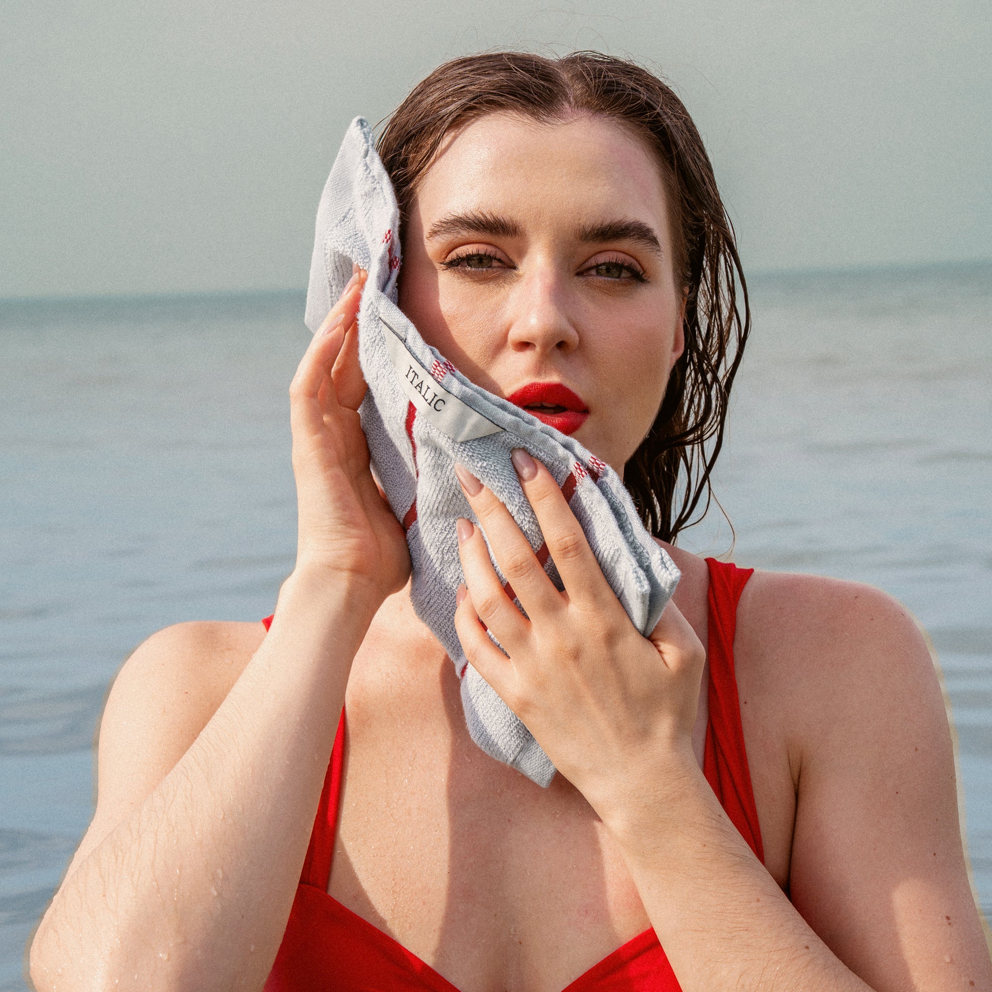 Deia Australian Cotton Towels | Sage/Ecru
