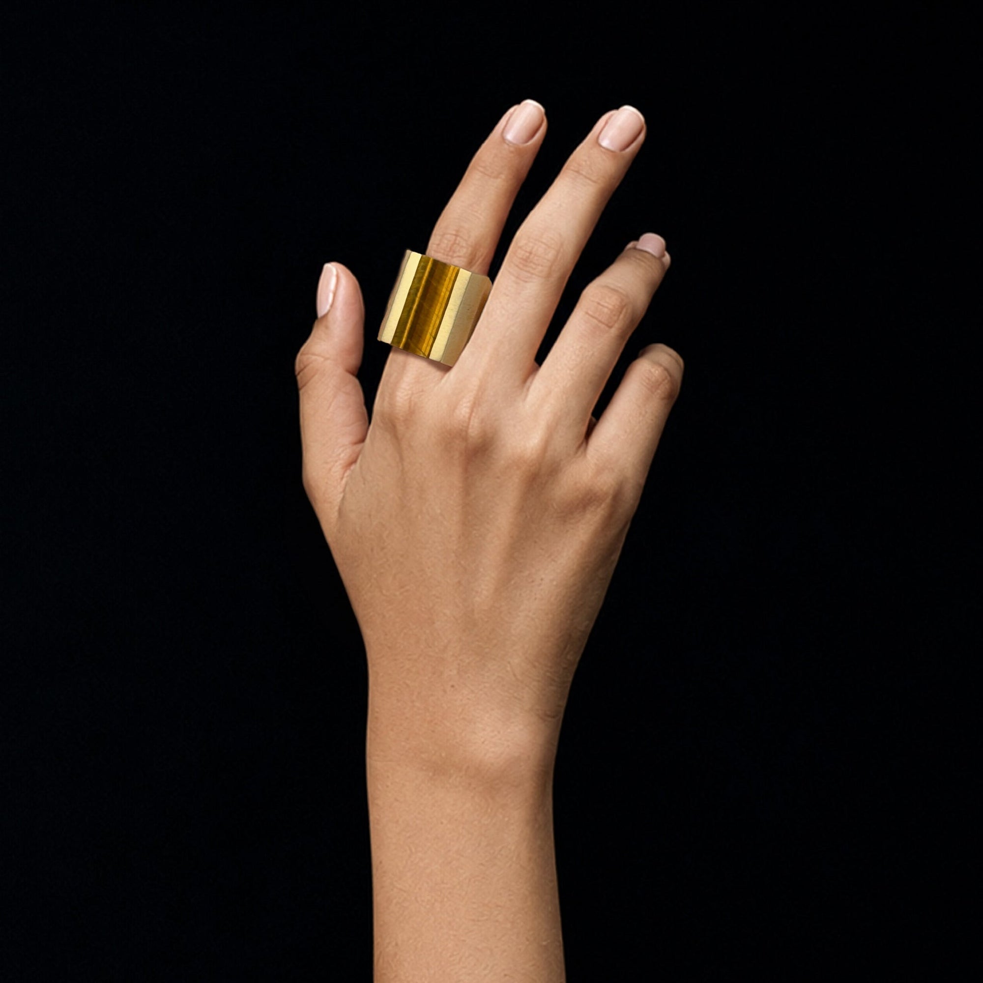 Deckard Ring | Recycled Brass | Tiger's Eye
