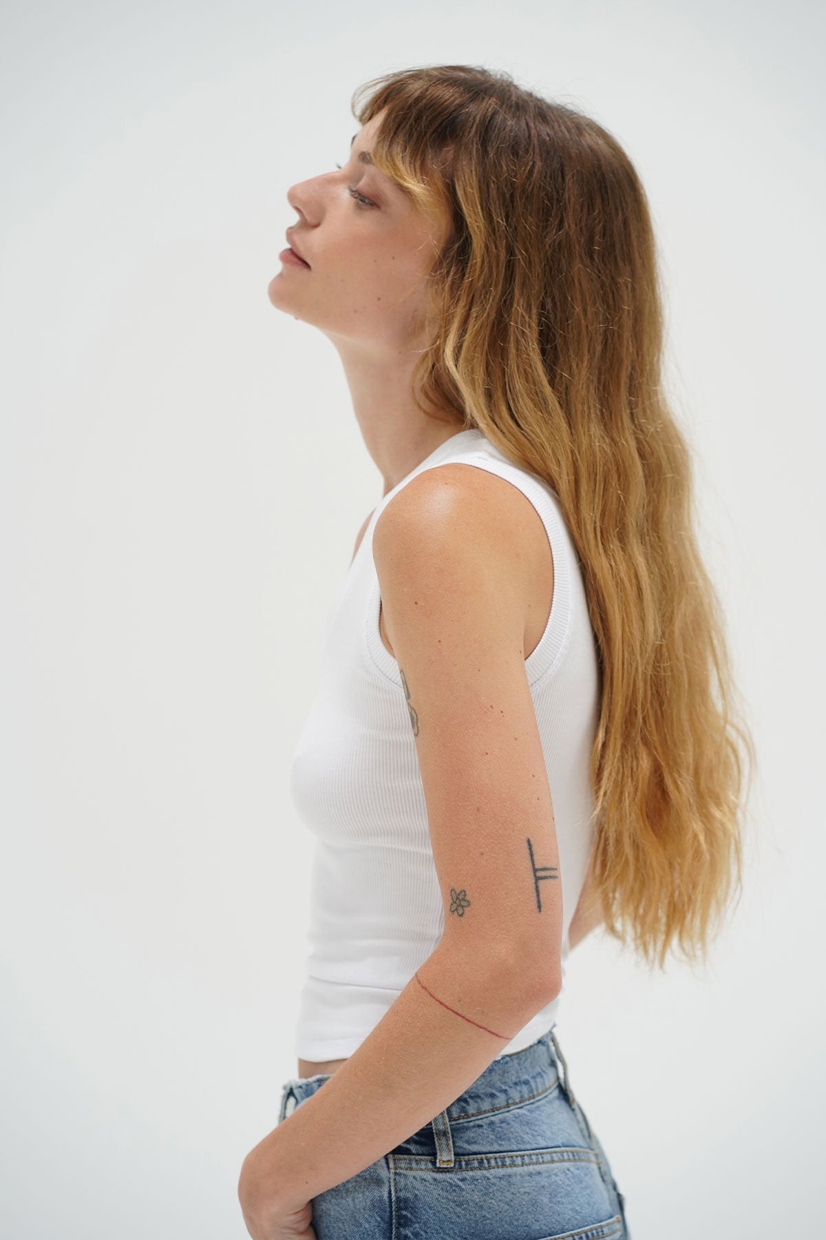 LNA Deep U Ribbed Tank in White