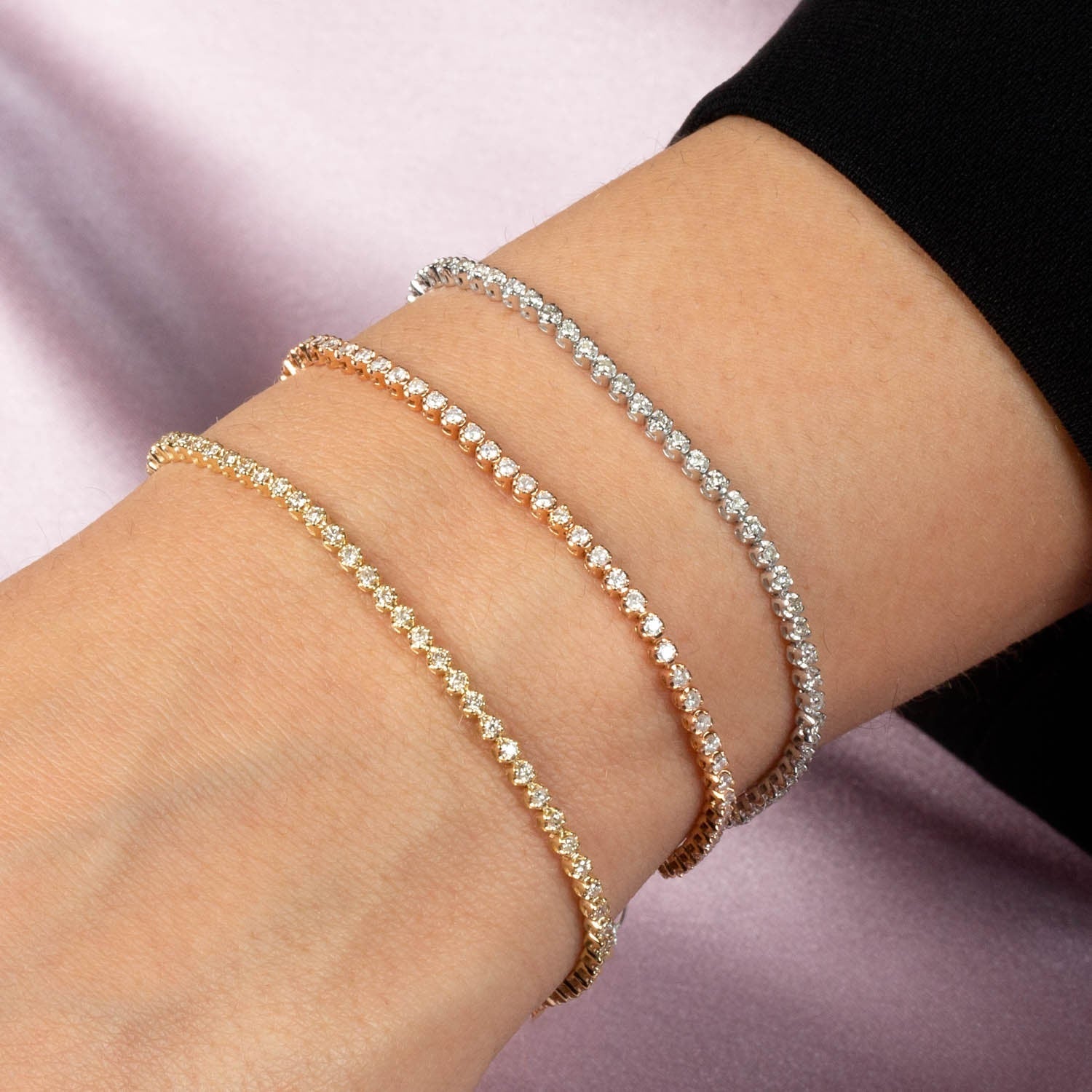 Mixed Mini Diamond Tennis Bracelet 14K - Adina's Jewels