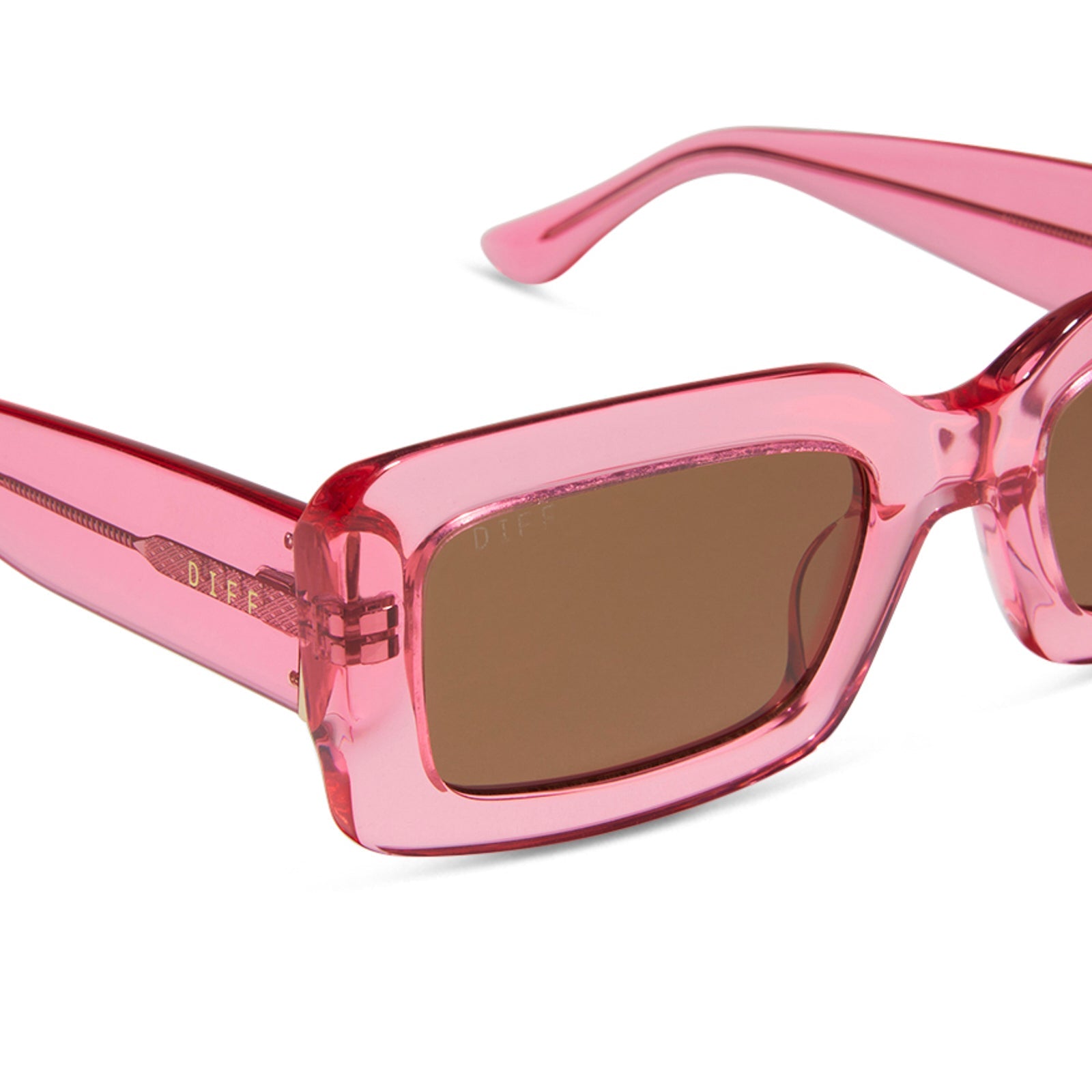 Womens | Indy Sunglasses | Candy Pink Crystal | Brown Lenses