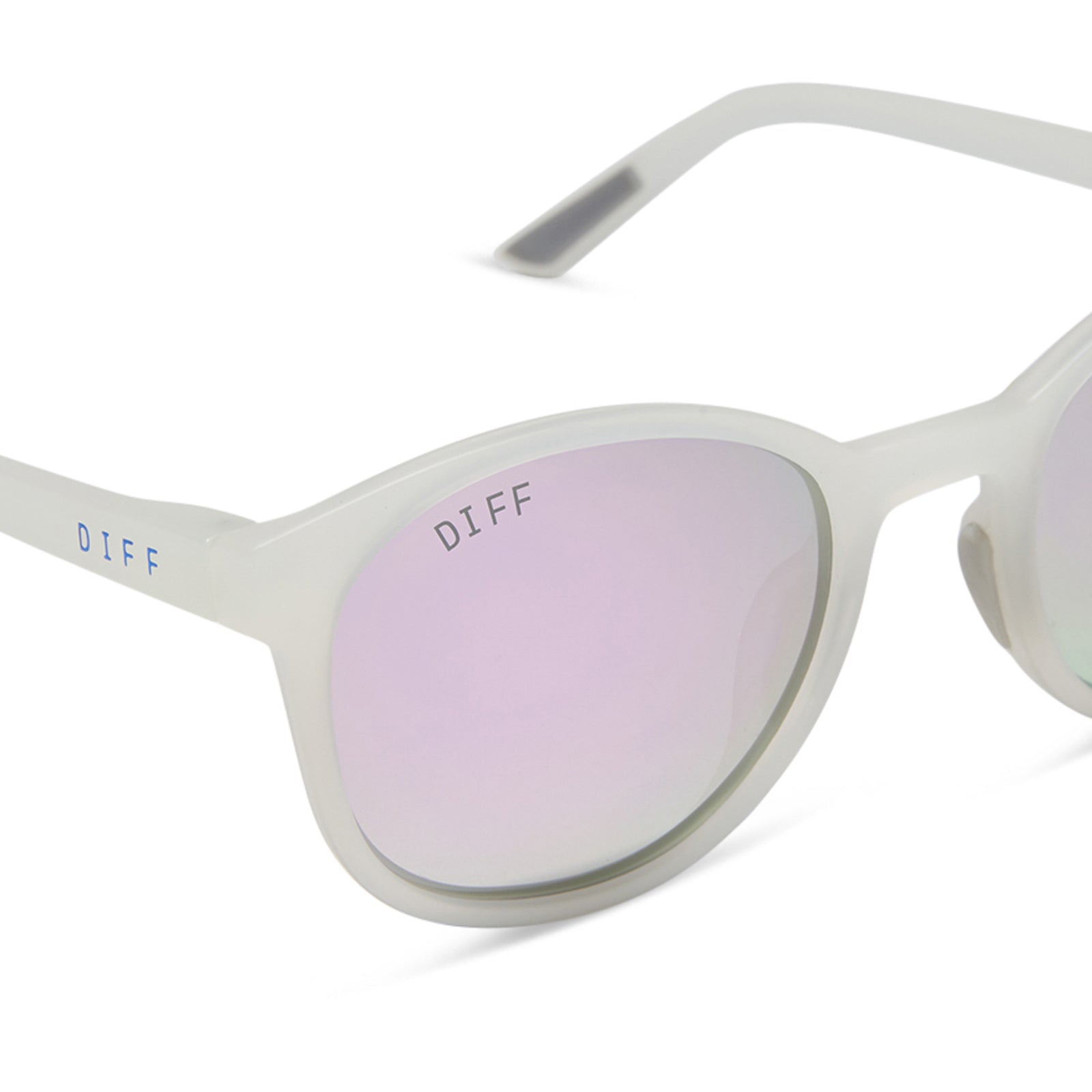 Unisex | Volley Sunglasses | Frosty Matte Crystal | Lavender Polarized Lenses