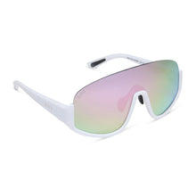Unisex | Blazer Sunglasses | Matte White | Lavender Polarized Lenses