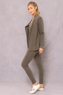 Women | Deluxe Carnaby Drape Coat | Olive