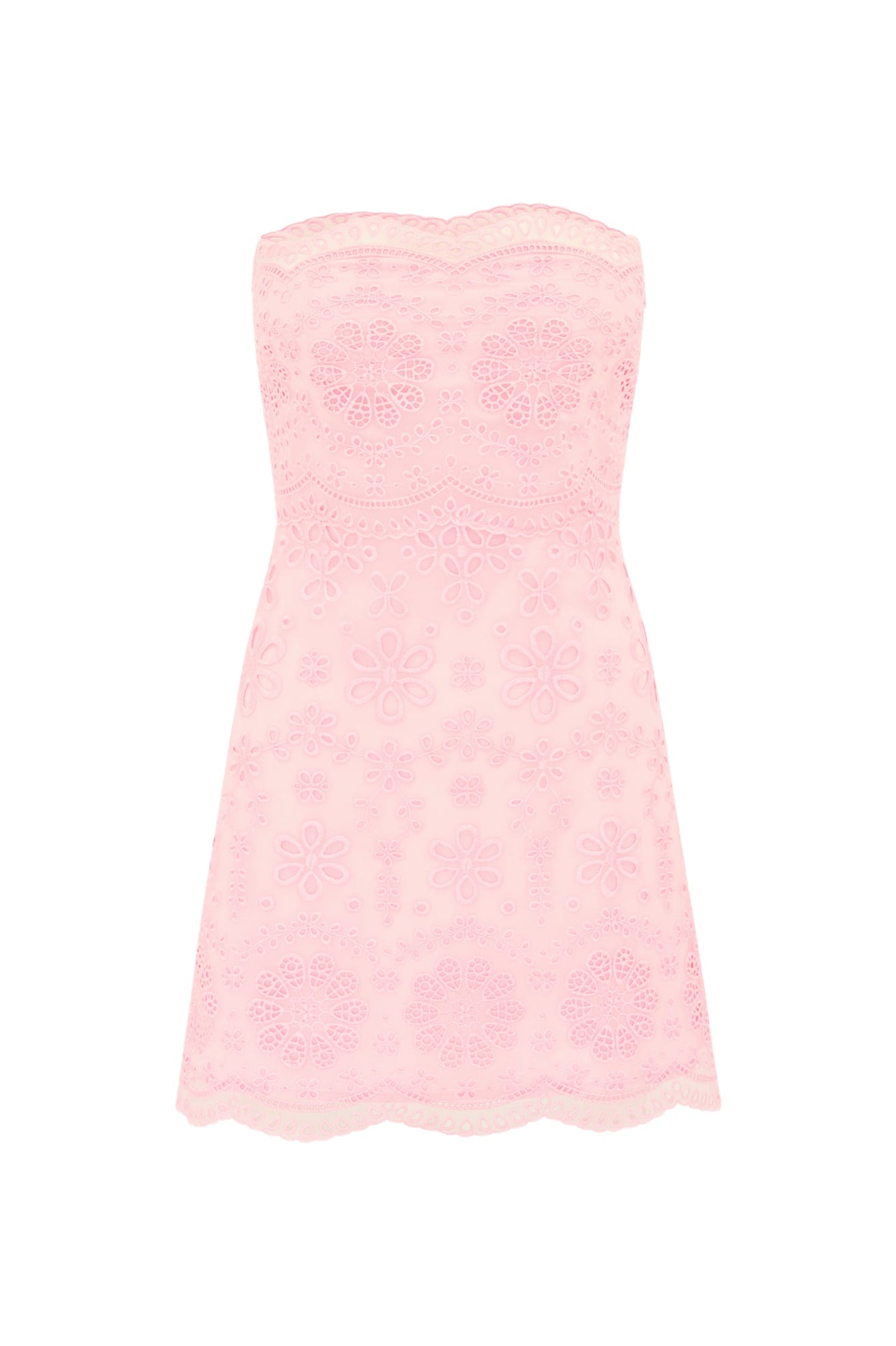 Vailia Organza Eyelet Mini Dress | Pale Pink