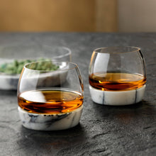 Chill Whisky Tumbler With Marble Base | Clear Crystal/Marble