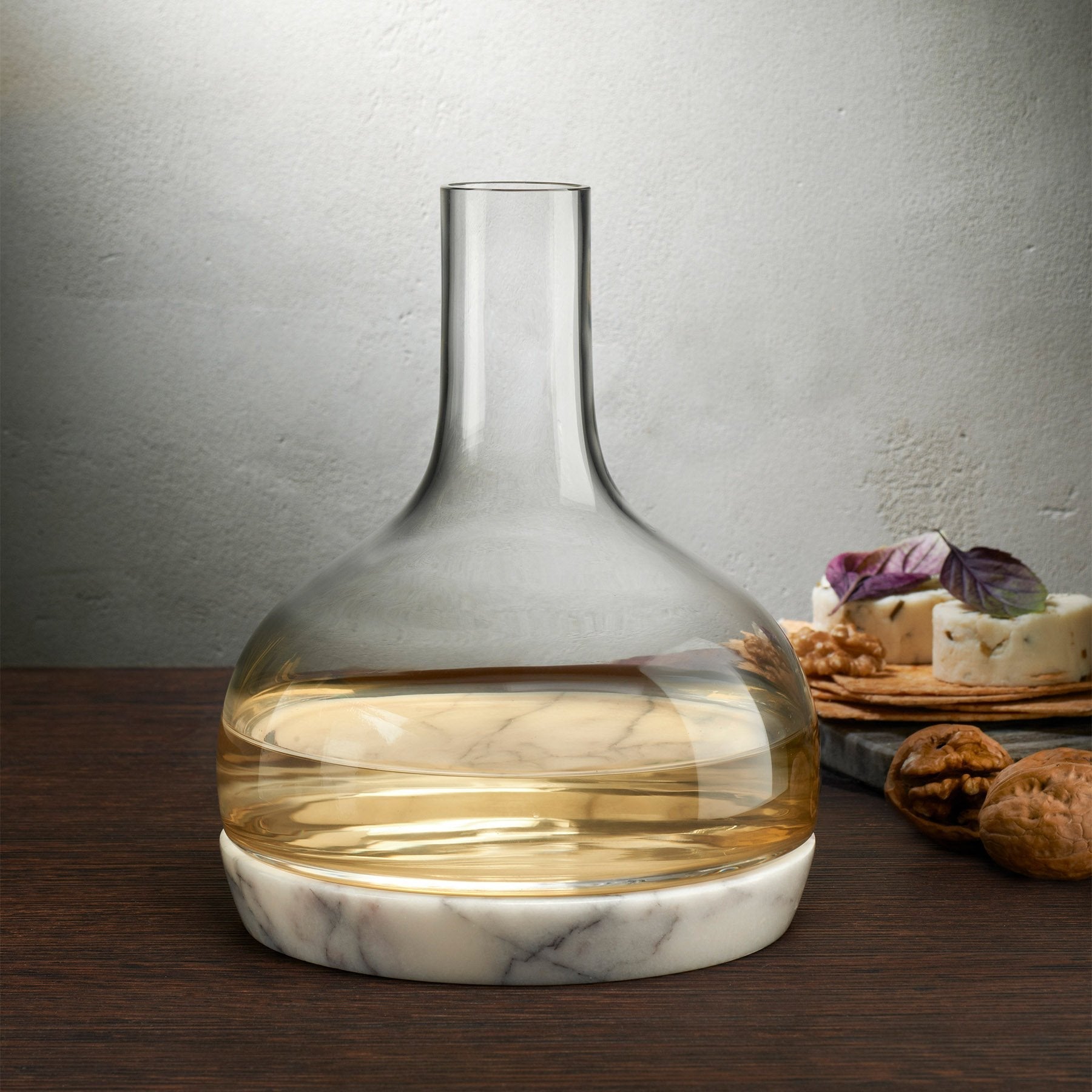 Chill Carafe With Marble Base | Clear Crystal/Marble