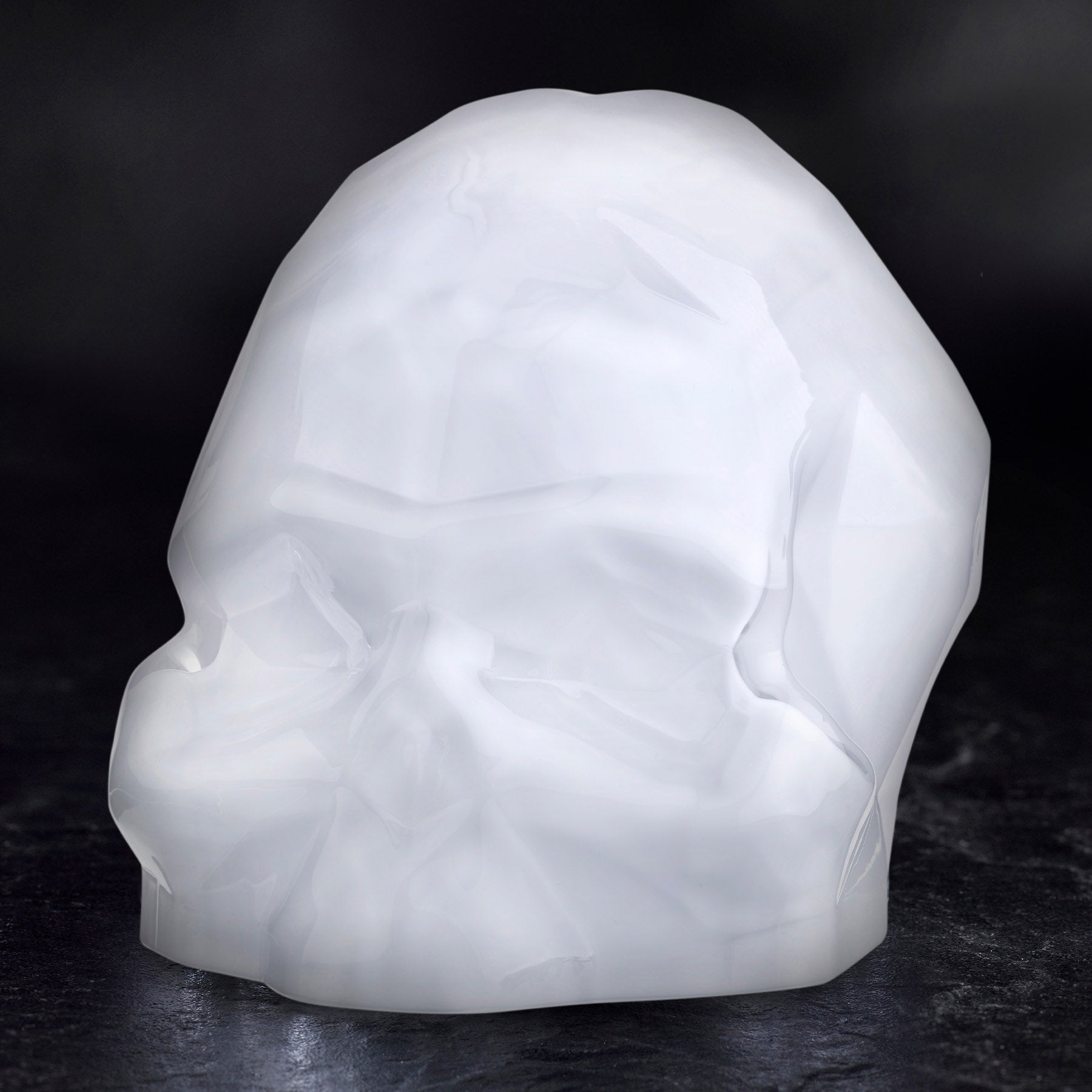 Memento Mori Faceted Skull - Large | Opal White