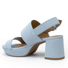 Camilia Sandal Platform | Pale Blue Faux Crochet Nubuck