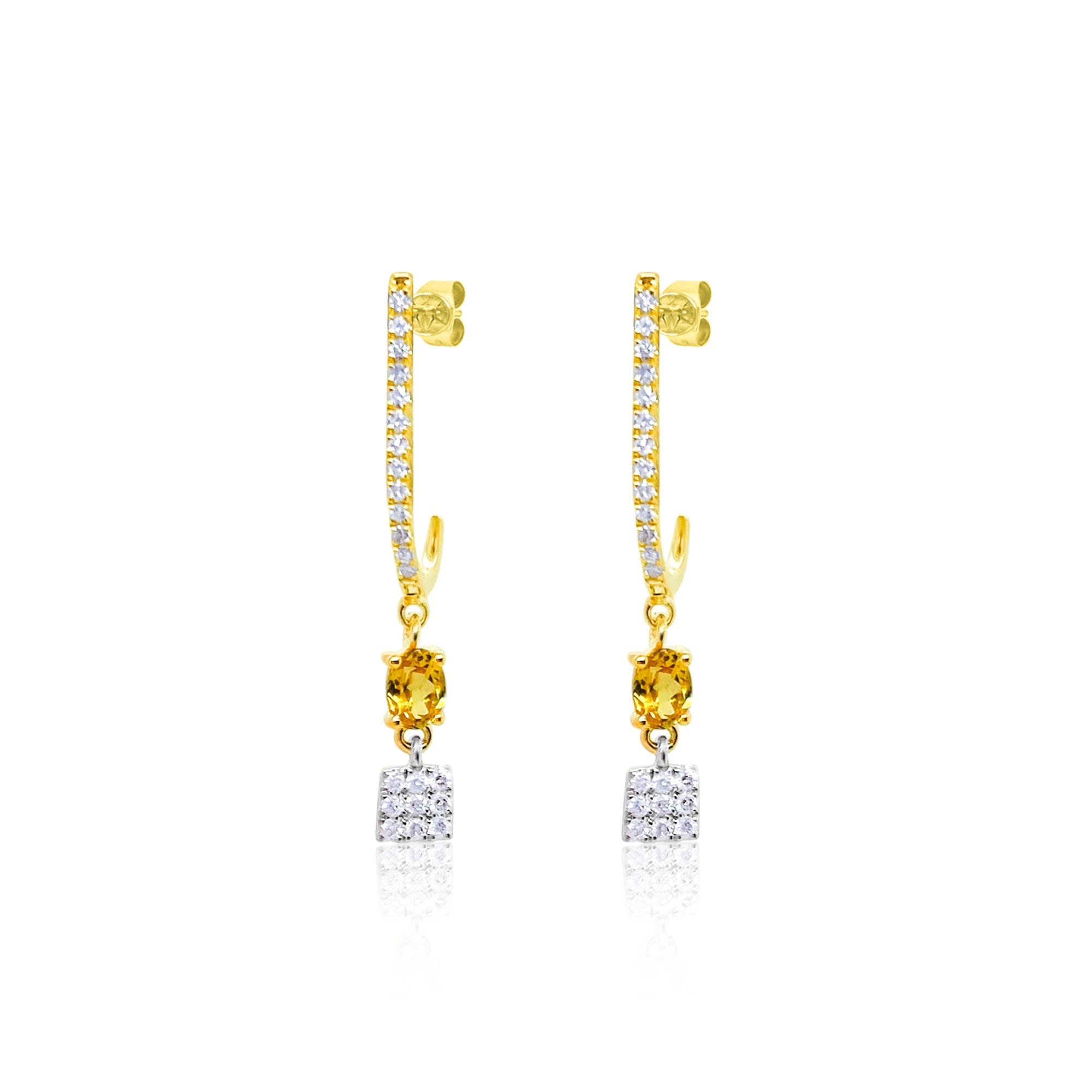 14Kt Yellow Gold Yellow Sapphire Drop Earrings | Yellow Gold