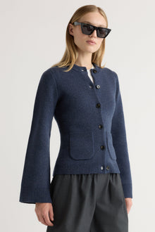 Jess | Eames Organic Cotton-Wool Button Cardigan in Size Small