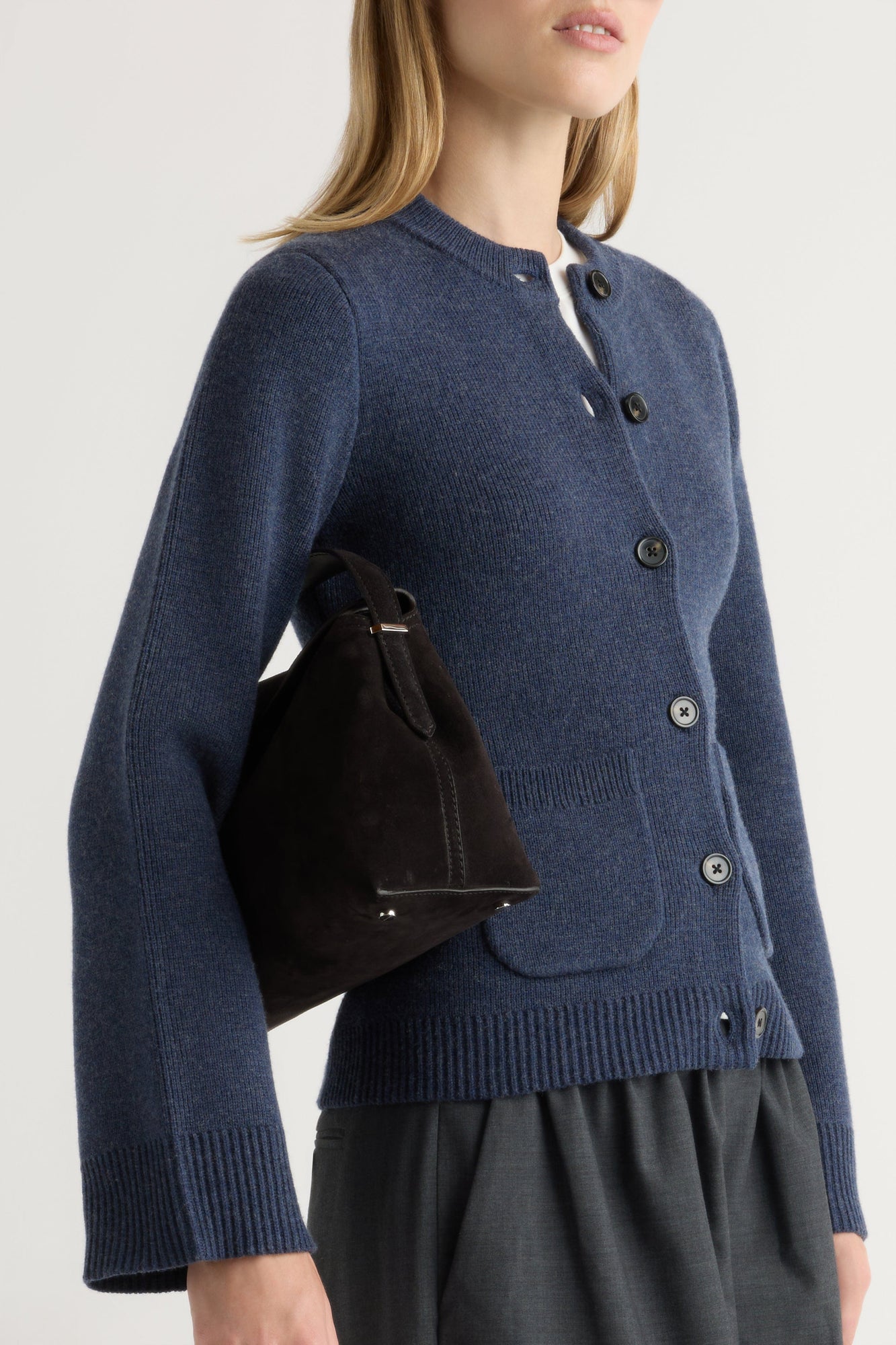 Jess | Eames Organic Cotton-Wool Button Cardigan in Size Small