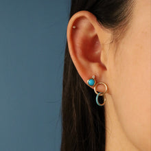 Women | Turquoise Andromeda Studs | 14k White Gold