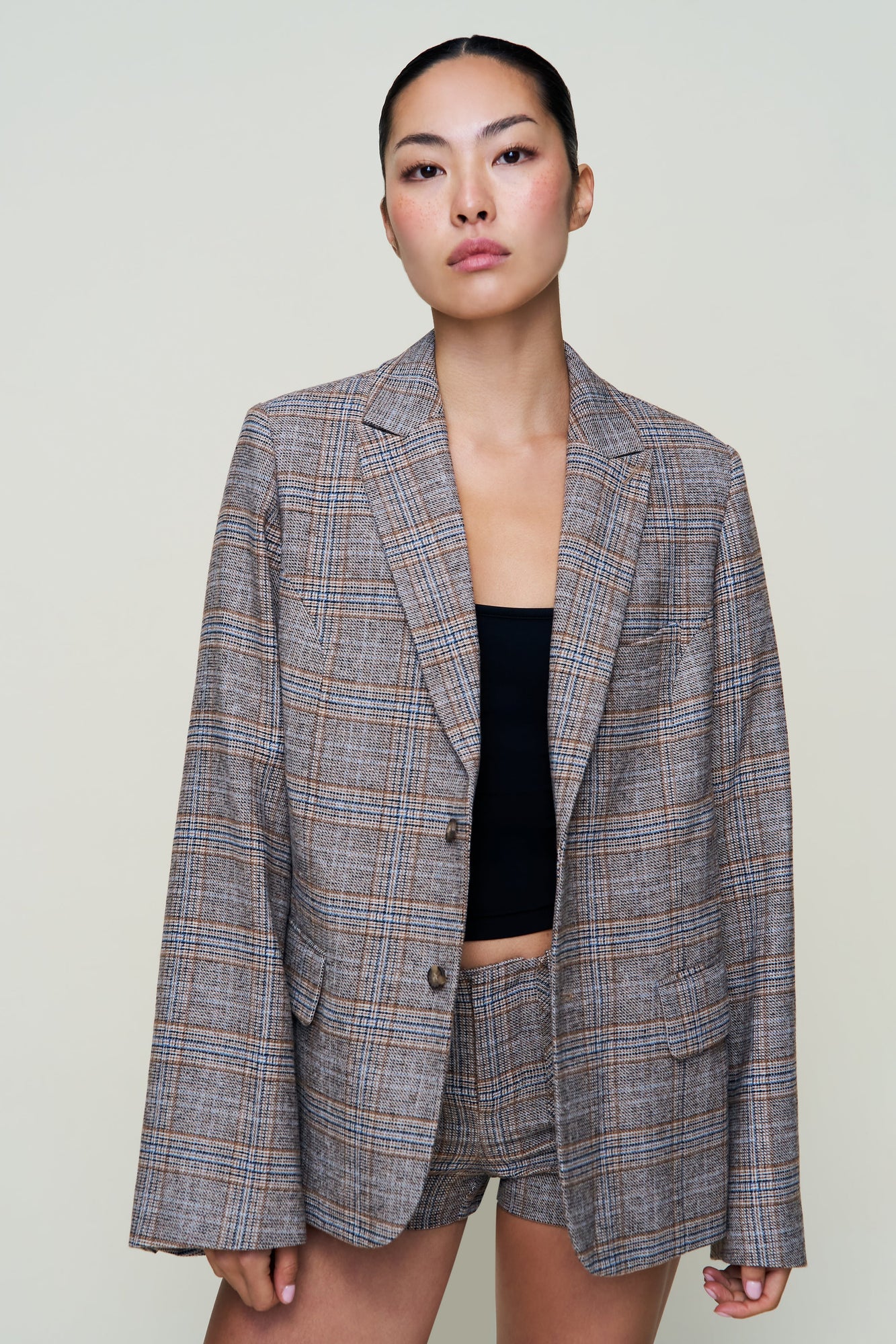 Womens | The Perfect Oversized Tarten Blazer | Green Tartan