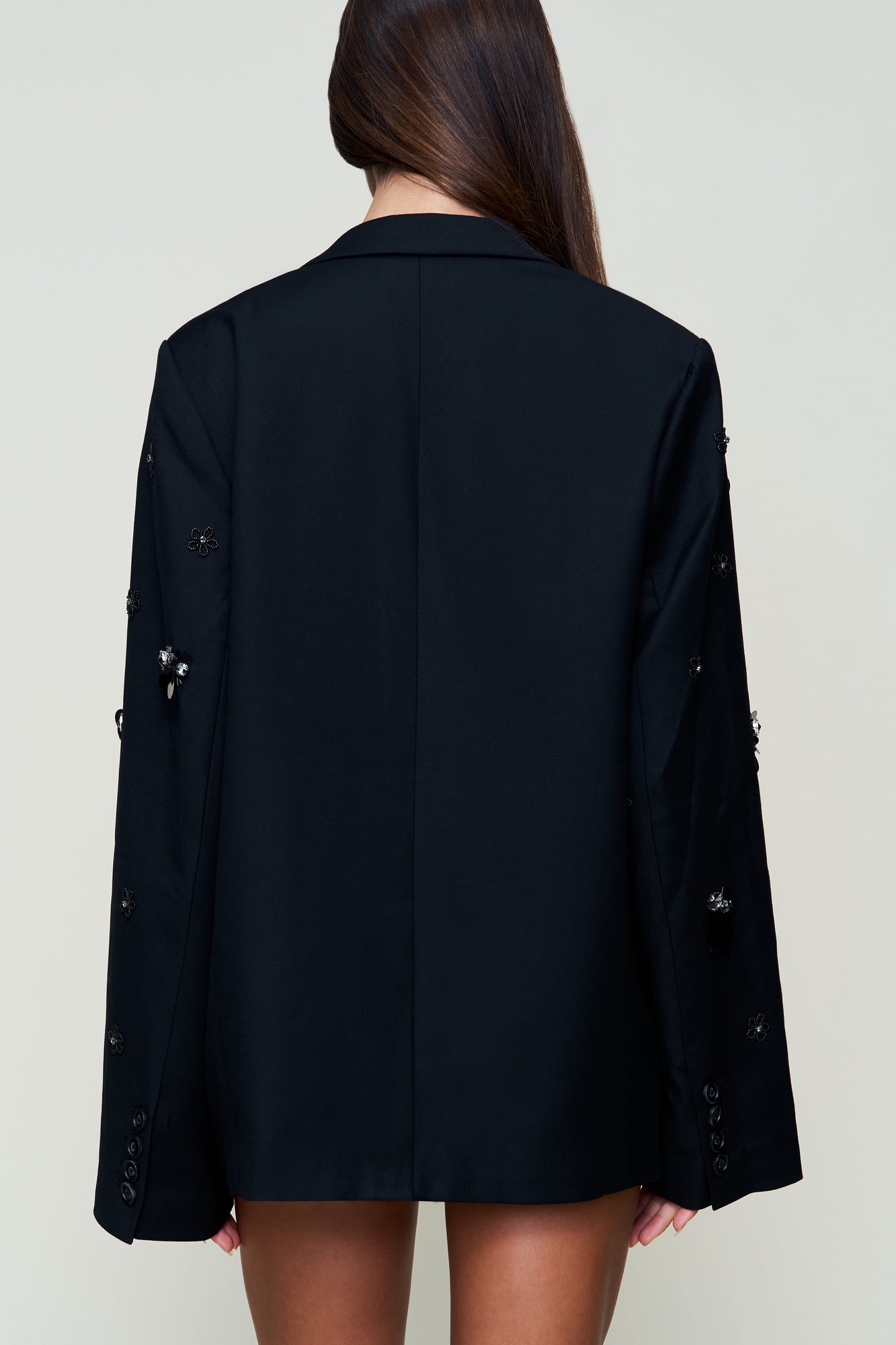 Womens | Embellished Oversized Blazer | Black