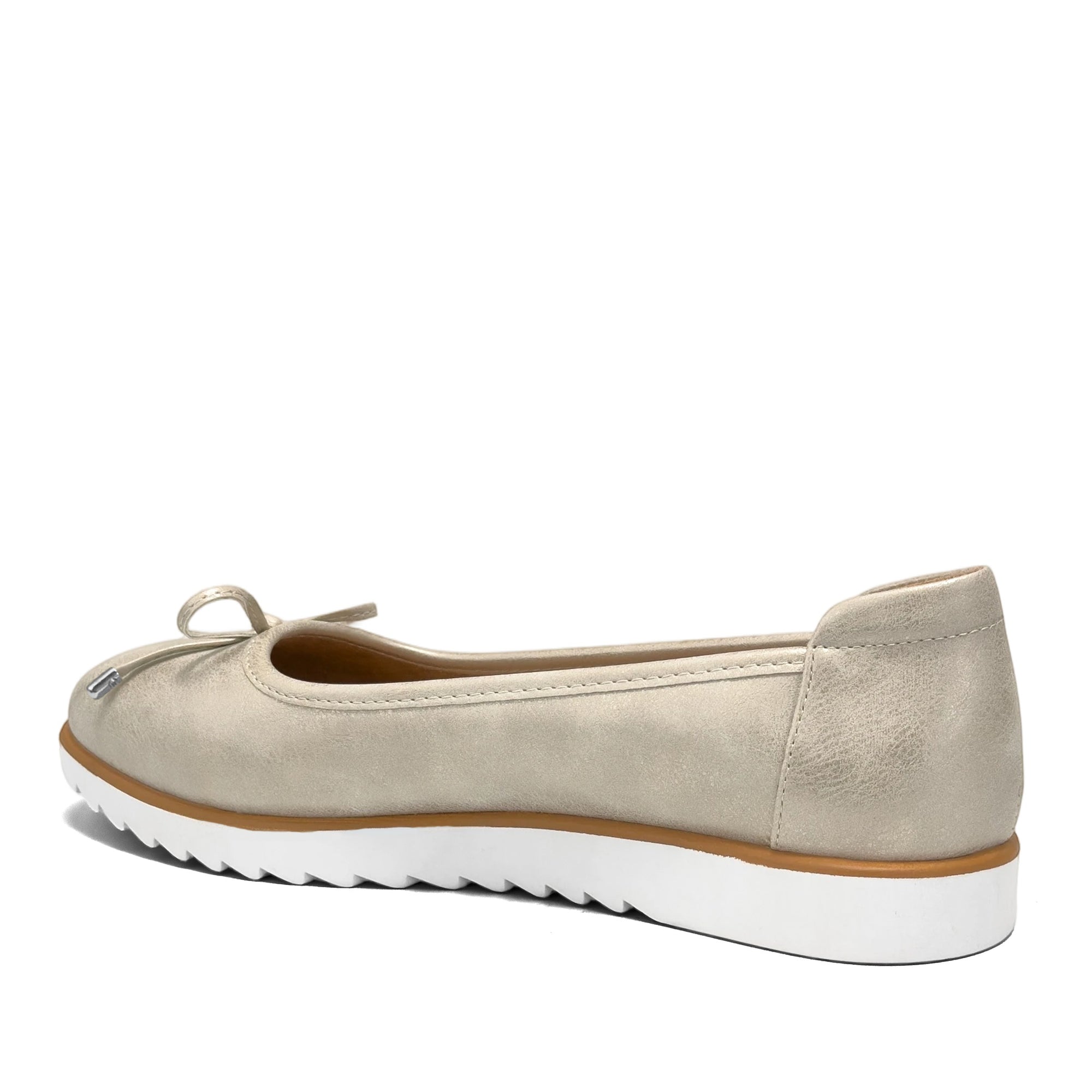 Jade Casual Flat | Stone Faux Nubuck