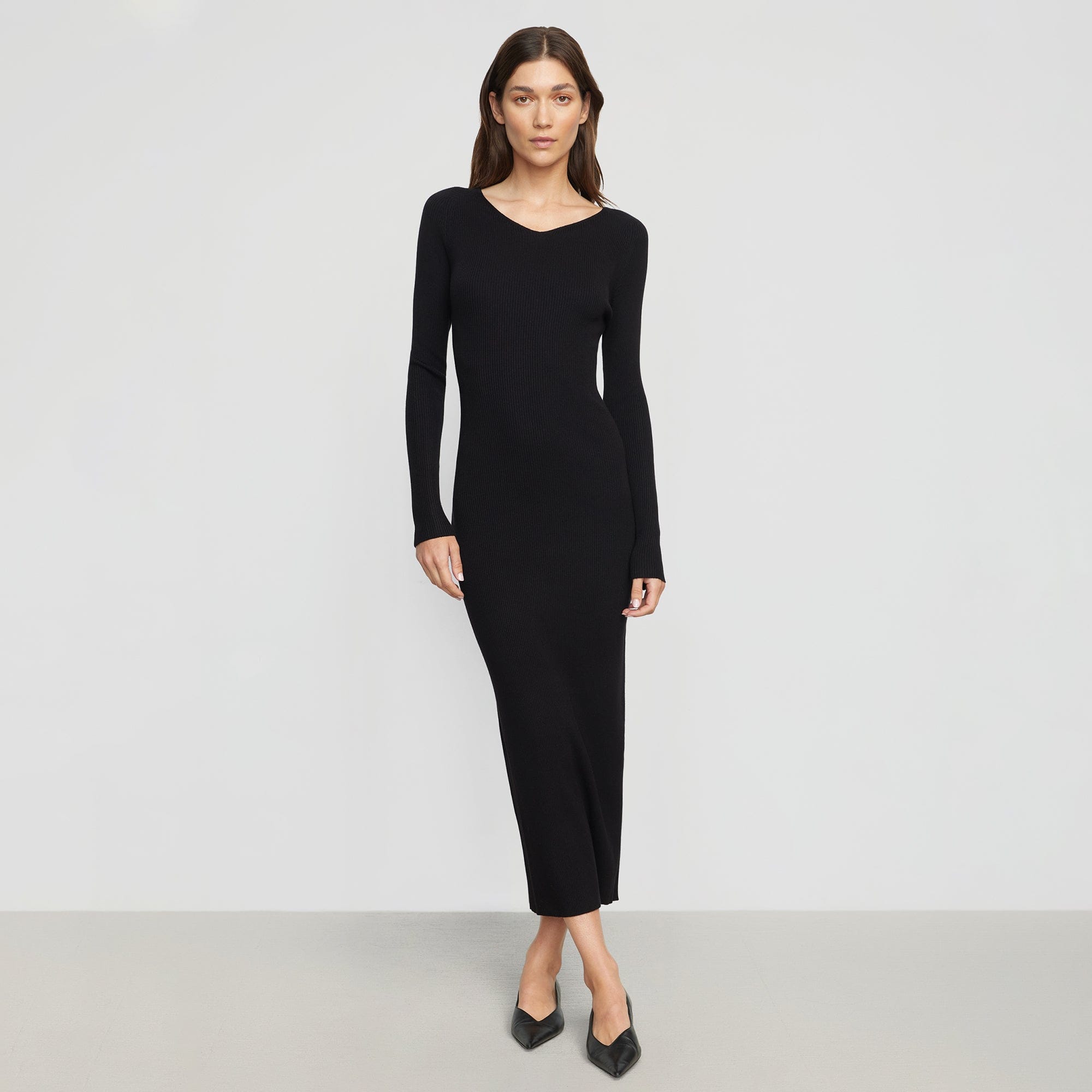 Renee | Elizabeth Zipper-Sleeve Ribbed Dress in Size Small