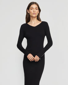 Renee | Elizabeth Zipper-Sleeve Ribbed Dress in Size Small