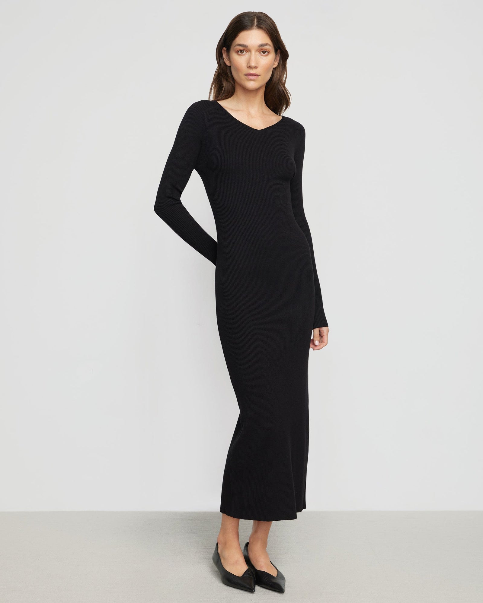 Renee | Elizabeth Zipper-Sleeve Ribbed Dress in Size Small