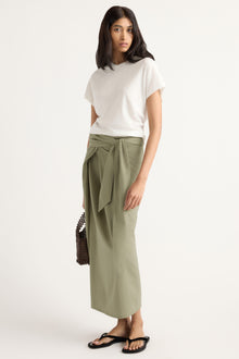 Arya | Elke Tie-Waist Maxi Skirt in Size Small