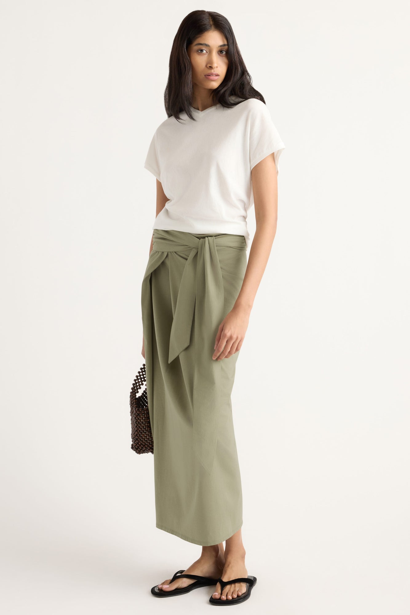 Arya | Elke Tie-Waist Maxi Skirt in Size Small
