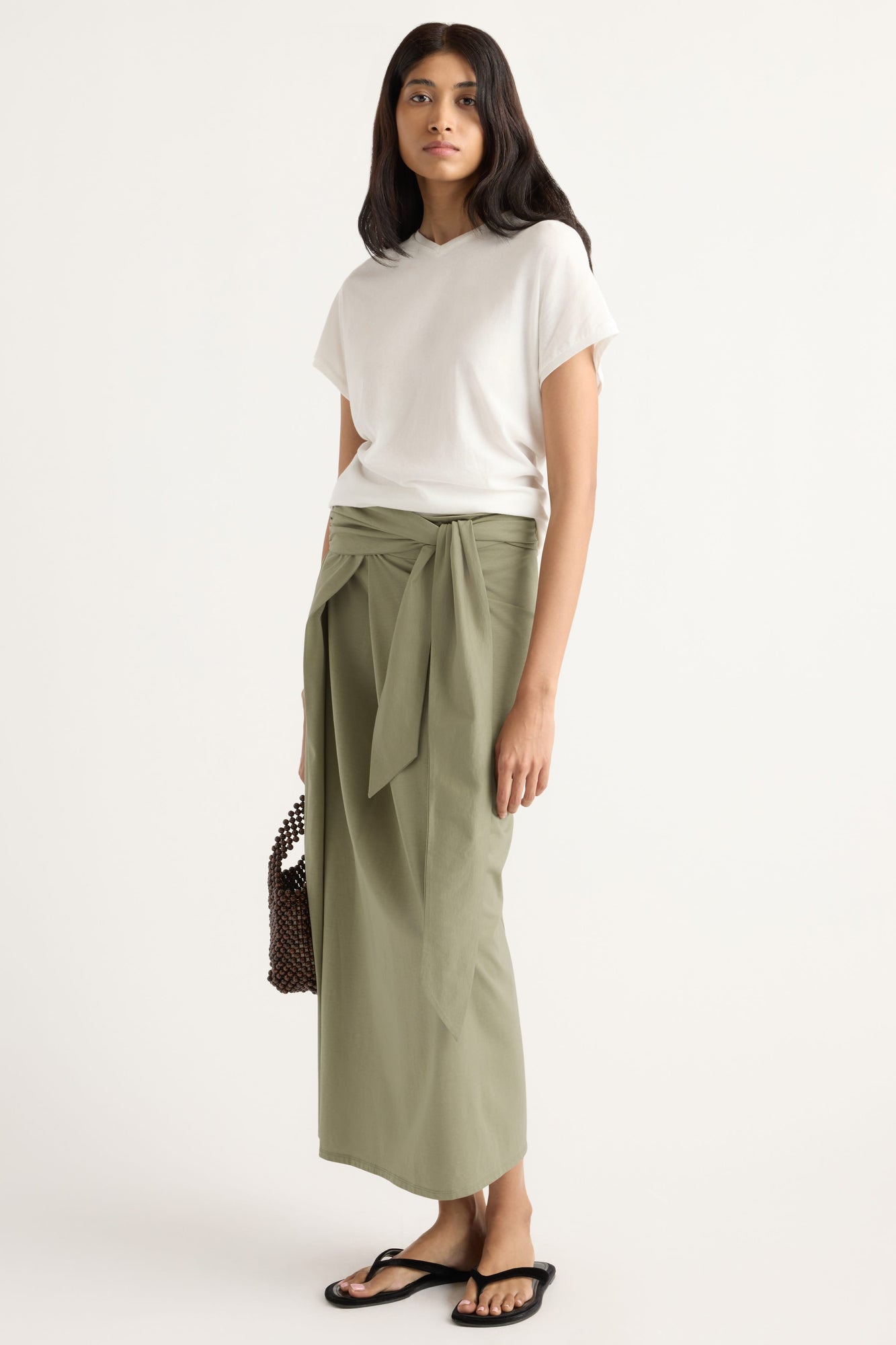 Arya | Elke Tie-Waist Maxi Skirt in Size Small