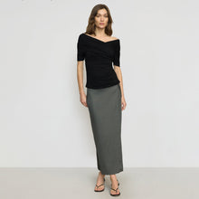 Ellie Linen Maxi Wrap Skirt | Pebble