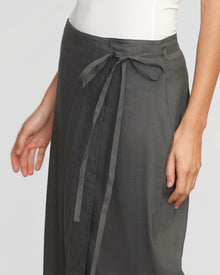 Olivia | Ellie Linen Maxi Wrap Skirt in Size Small