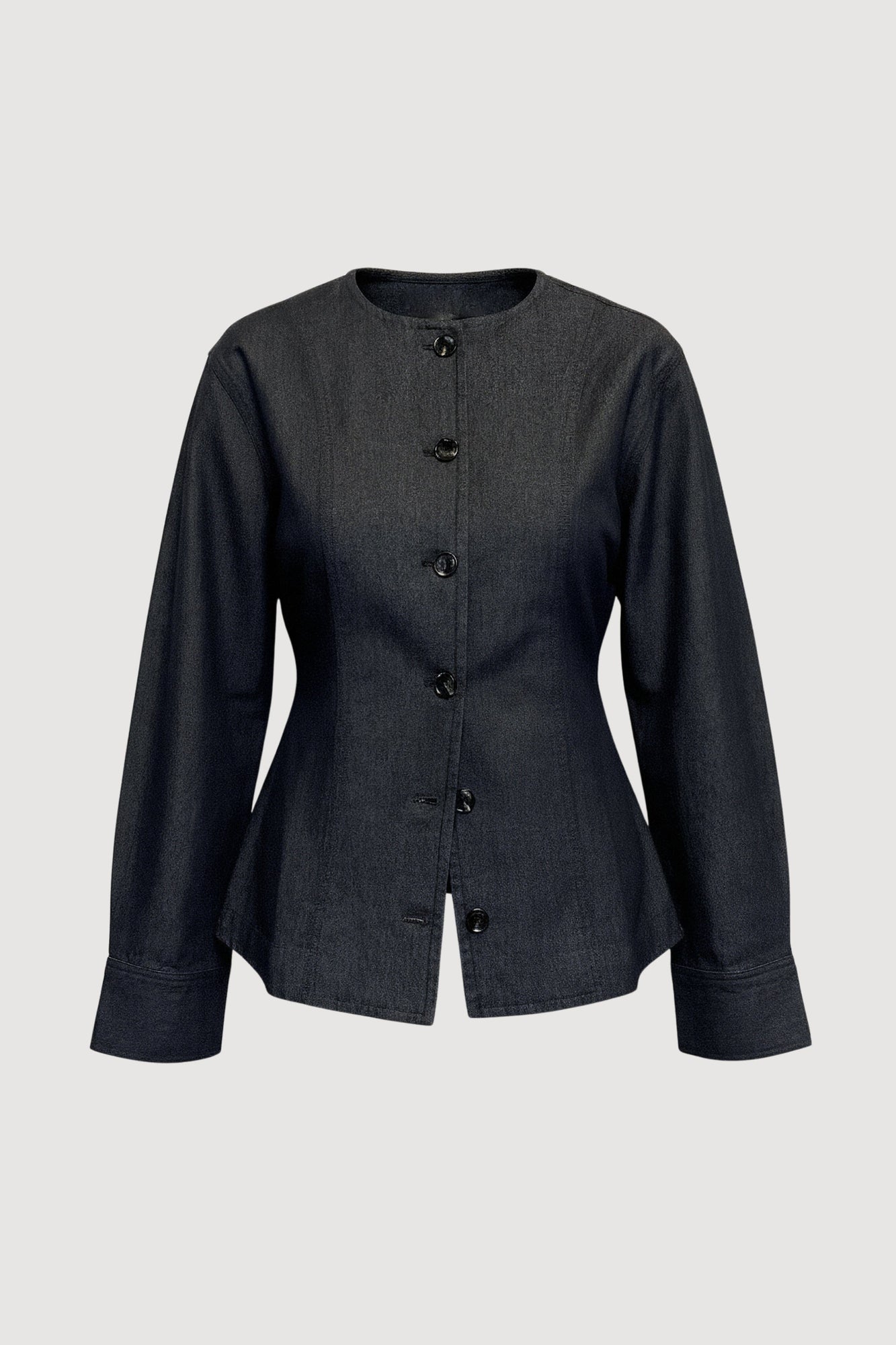 Charlotte | Emerson Cinch-Waist Denim Jacket in Size Small - Flat