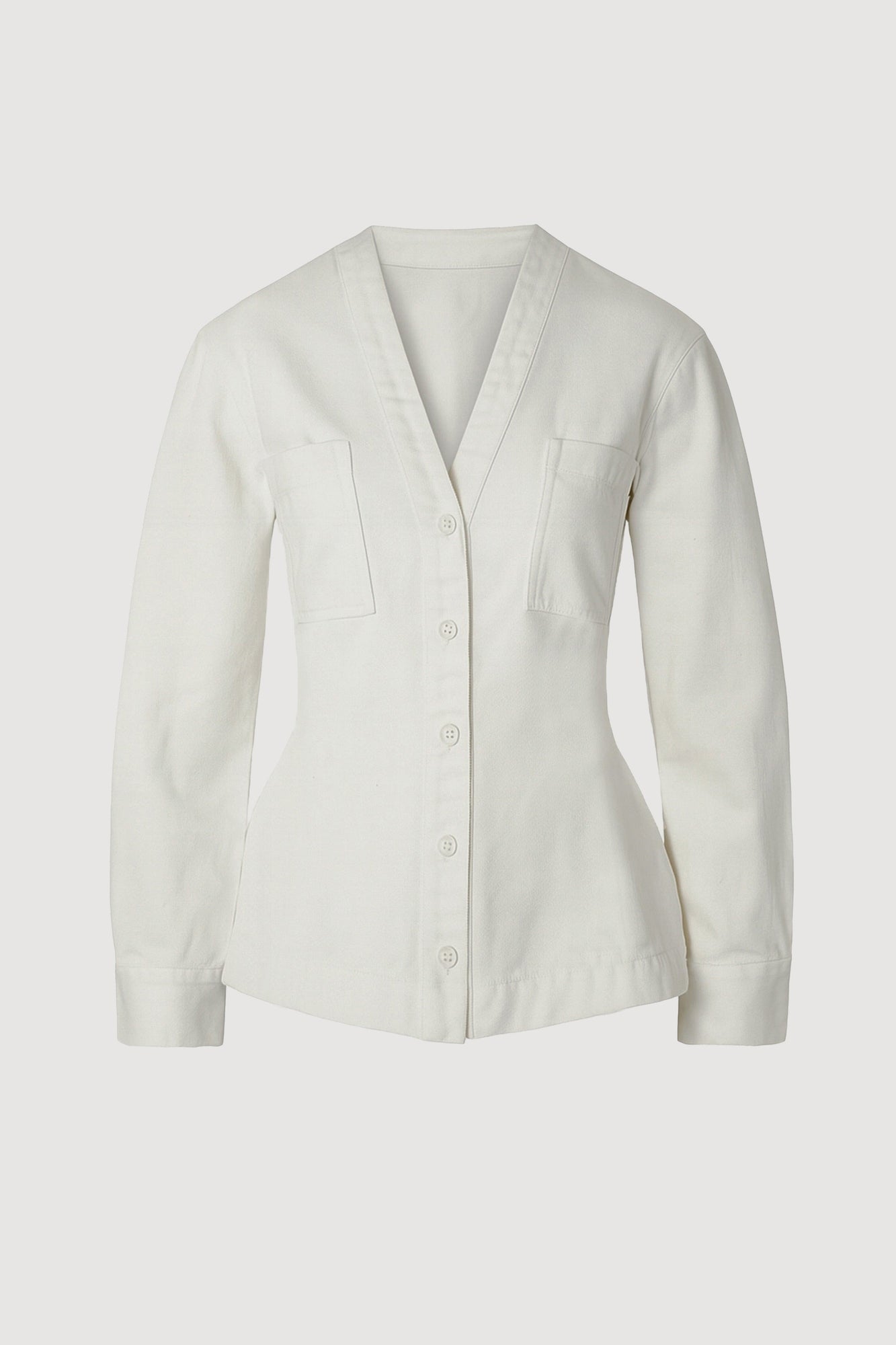 Karolina | Emmett Cinch-Waist Denim Jacket in Size Extra Small - Flat