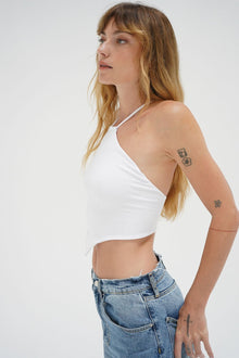 LNA Emmy Double Layered Ribbed Top in White