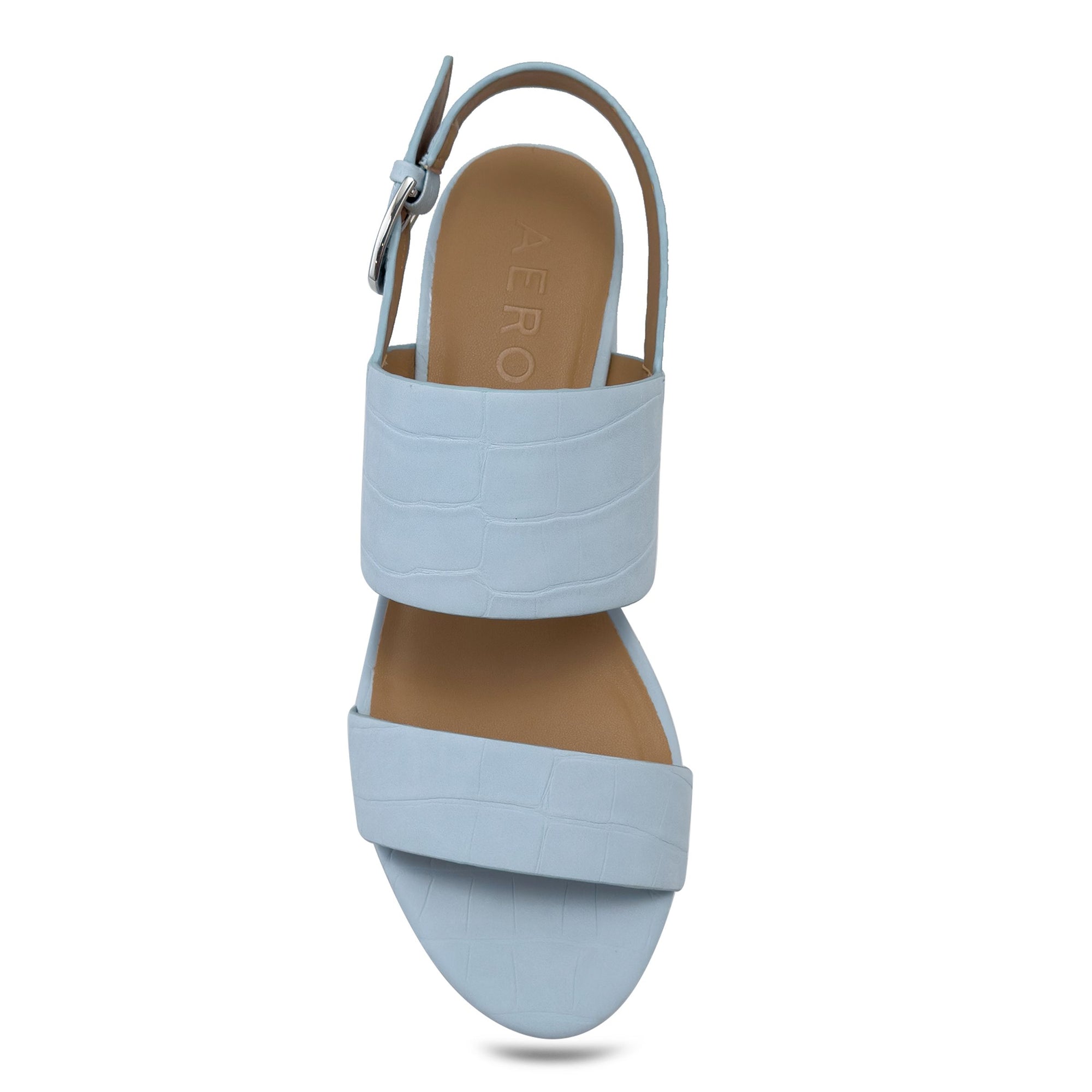 Camilia Sandal Platform | Pale Blue Faux Crochet Nubuck