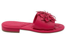 Begonia Sandal Flat | Magenta Faux Nappa
