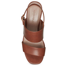 Emmex Sandal Block Heel | Dark Tan Faux Calf