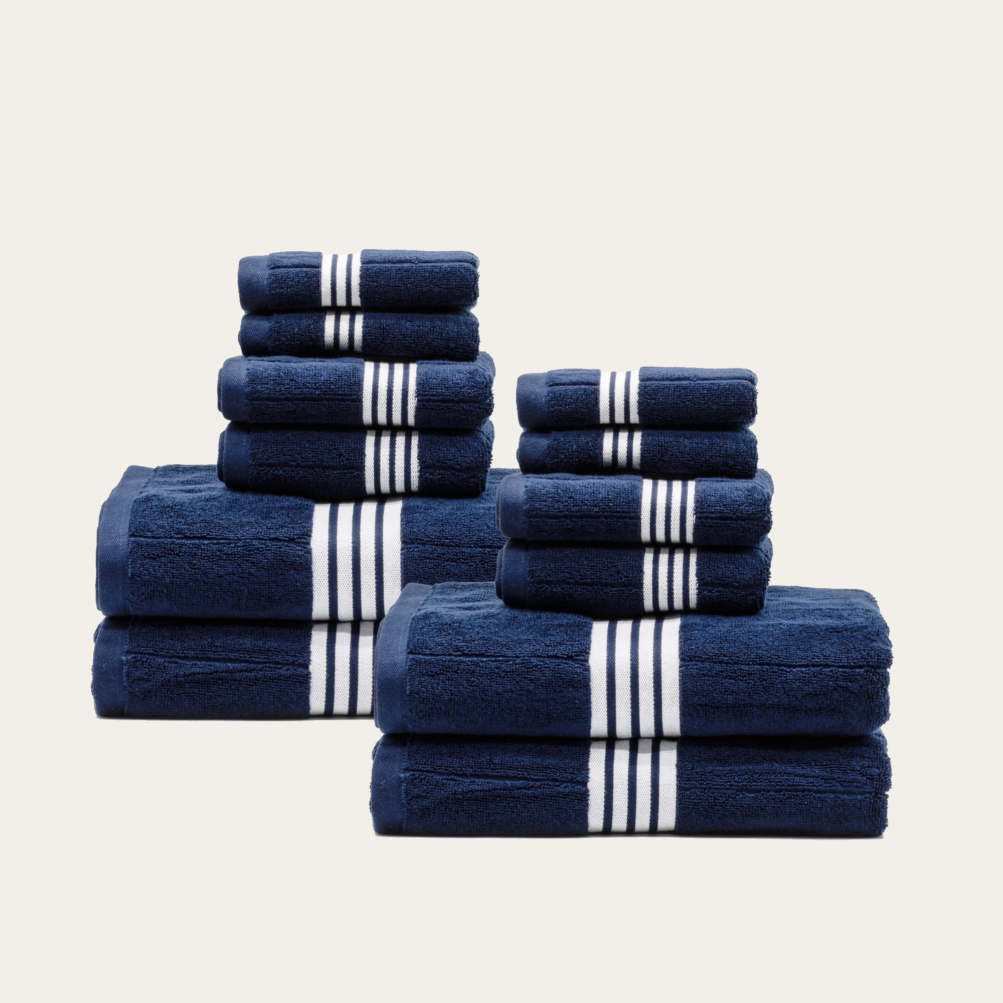 Nautilus Australian Cotton Towels | Navy/White