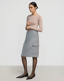 Charlotte | Felicia Wool Utility Midi Skirt in Size Extra Small