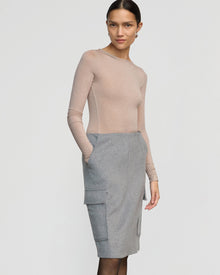 Charlotte | Felicia Wool Utility Midi Skirt in Size Extra Small