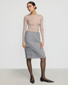 Charlotte | Felicia Wool Utility Midi Skirt in Size Extra Small