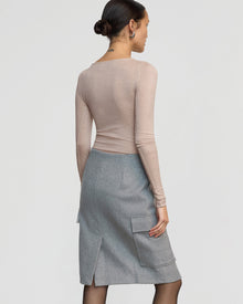 Charlotte | Felicia Wool Utility Midi Skirt in Size Extra Small
