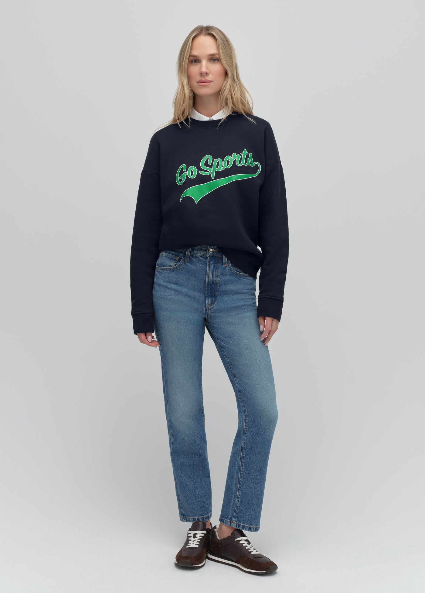 navy green white